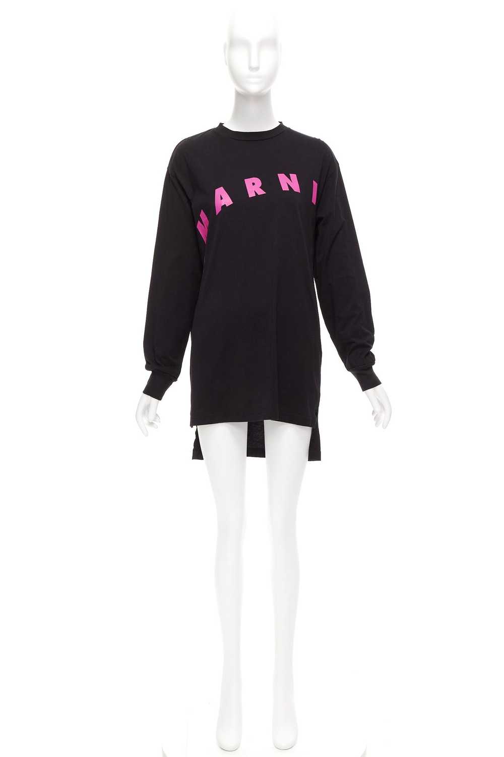 Marni MARNI black pink logo print long sleeve cre… - image 9