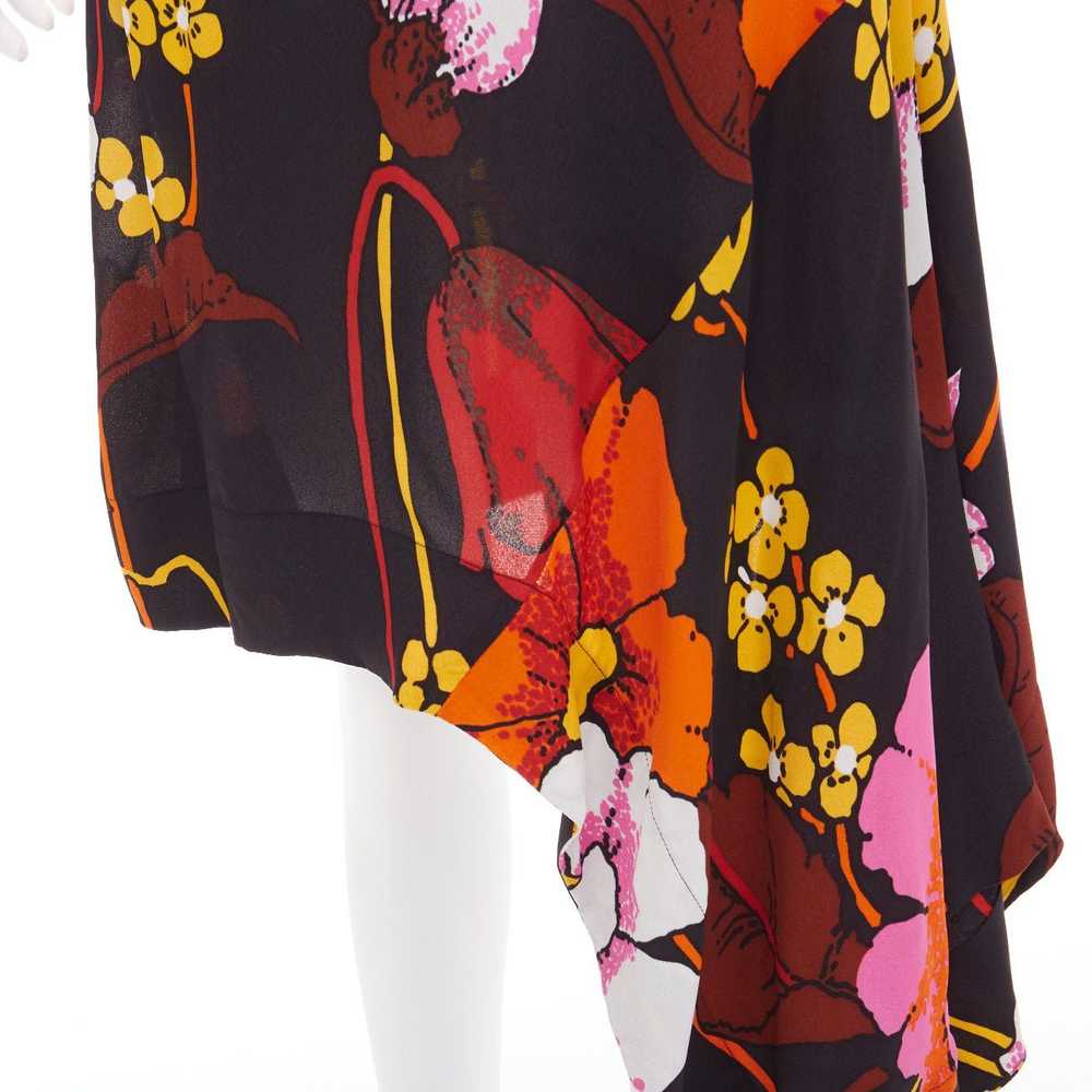 Marni MARNI black oversied floral print drape han… - image 2