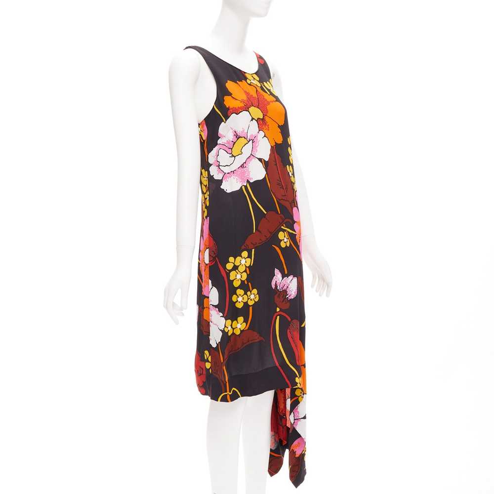 Marni MARNI black oversied floral print drape han… - image 3