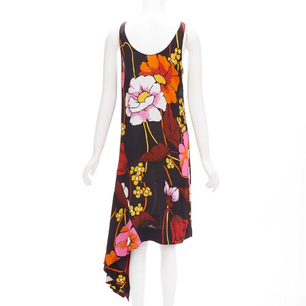 Marni MARNI black oversied floral print drape han… - image 5