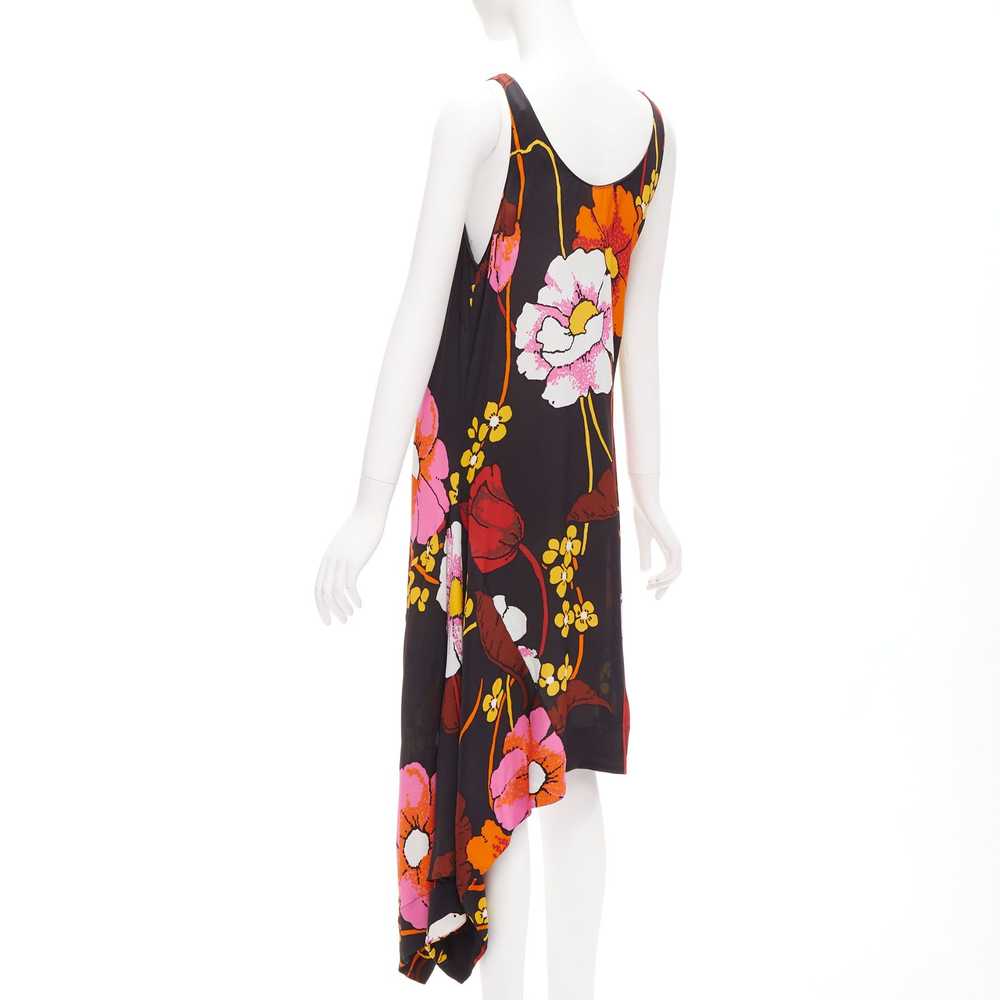 Marni MARNI black oversied floral print drape han… - image 6