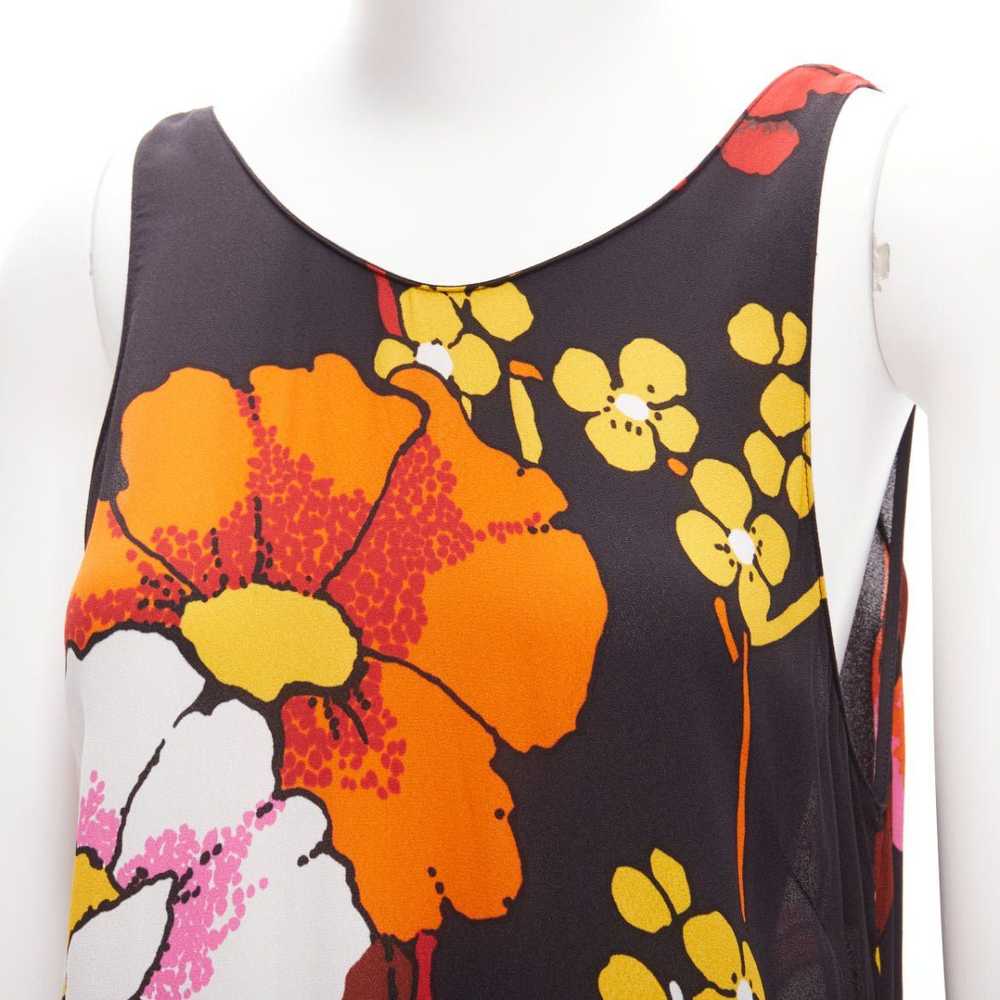 Marni MARNI black oversied floral print drape han… - image 7