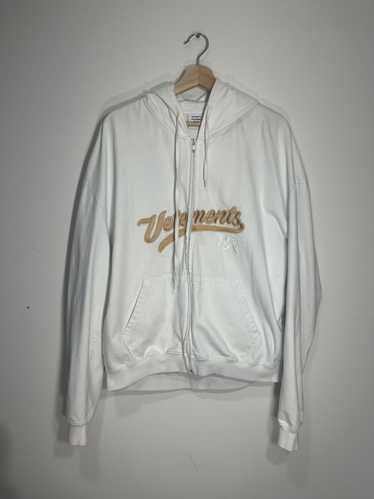 Vetements Vetements white baseball zip up hoodie - image 1