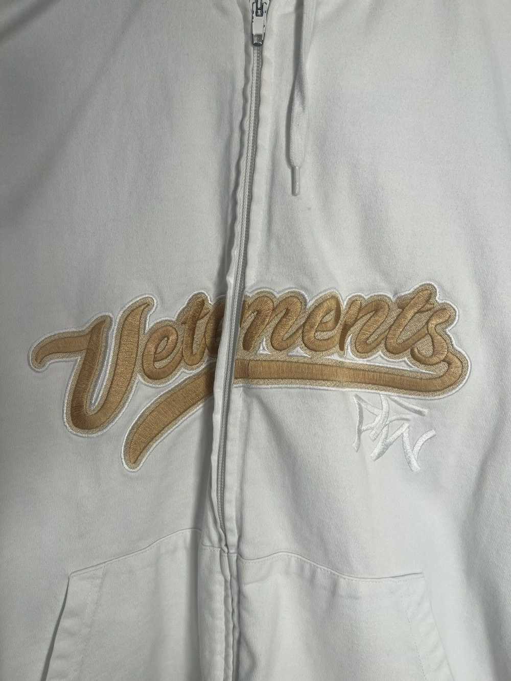 Vetements Vetements white baseball zip up hoodie - image 3