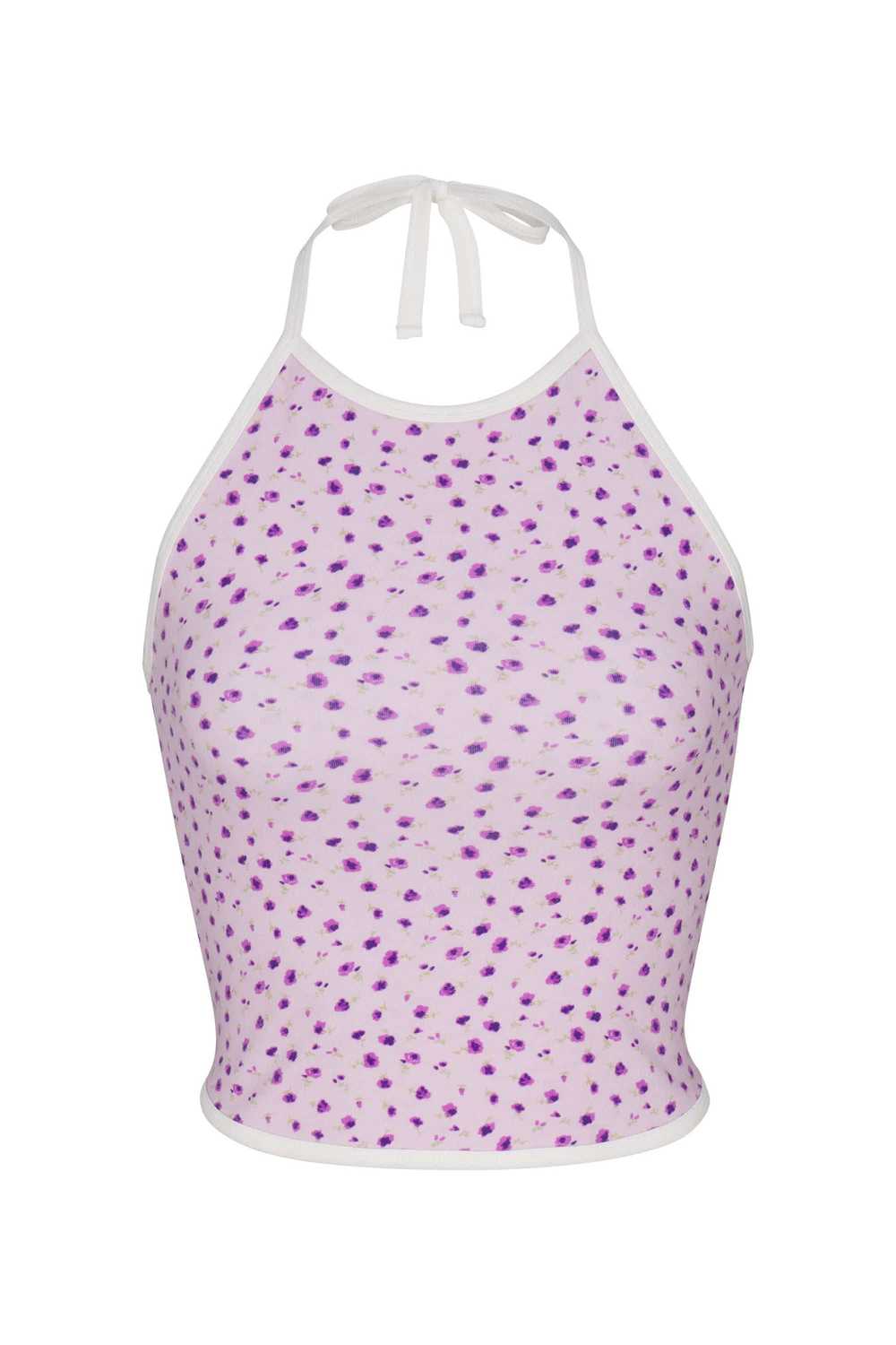 Rat Boi LINED CONTRAST HALTER TOP IN IRIS - image 1