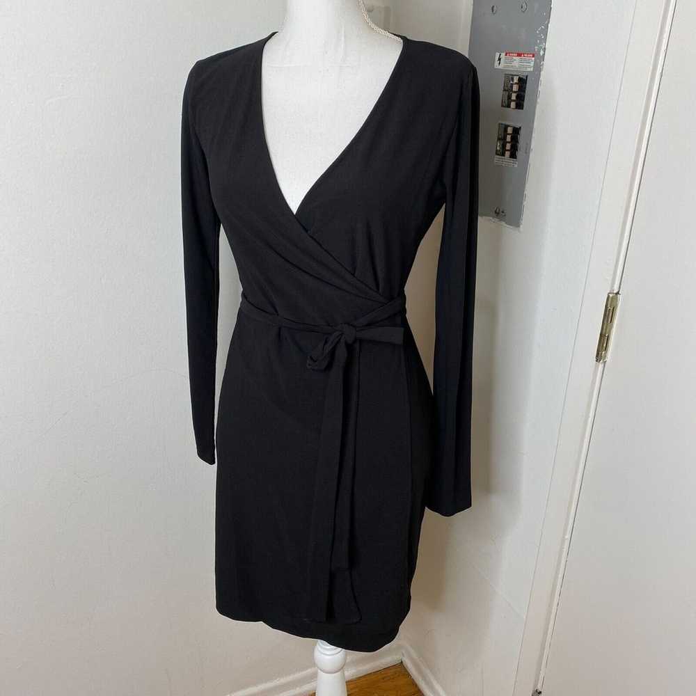 Leith Dress Black Wrap Tie Close Surplus V Neck L… - image 3