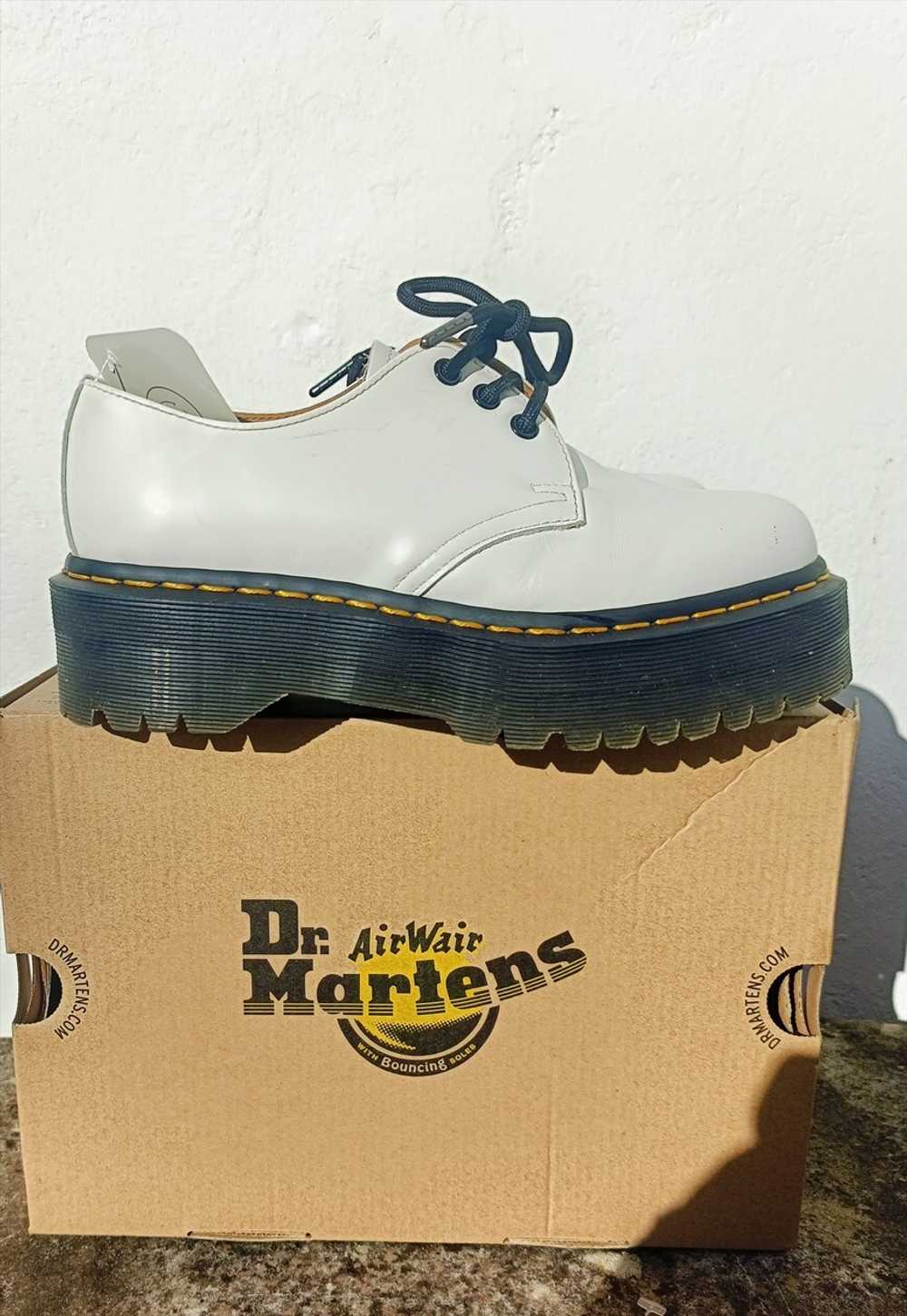 Dr Marten White Patent Leather Quad Platform Shoes - image 1