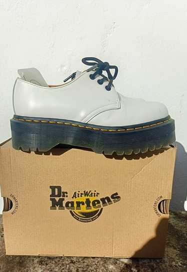 Dr Marten White Patent Leather Quad Platform Shoes - image 1