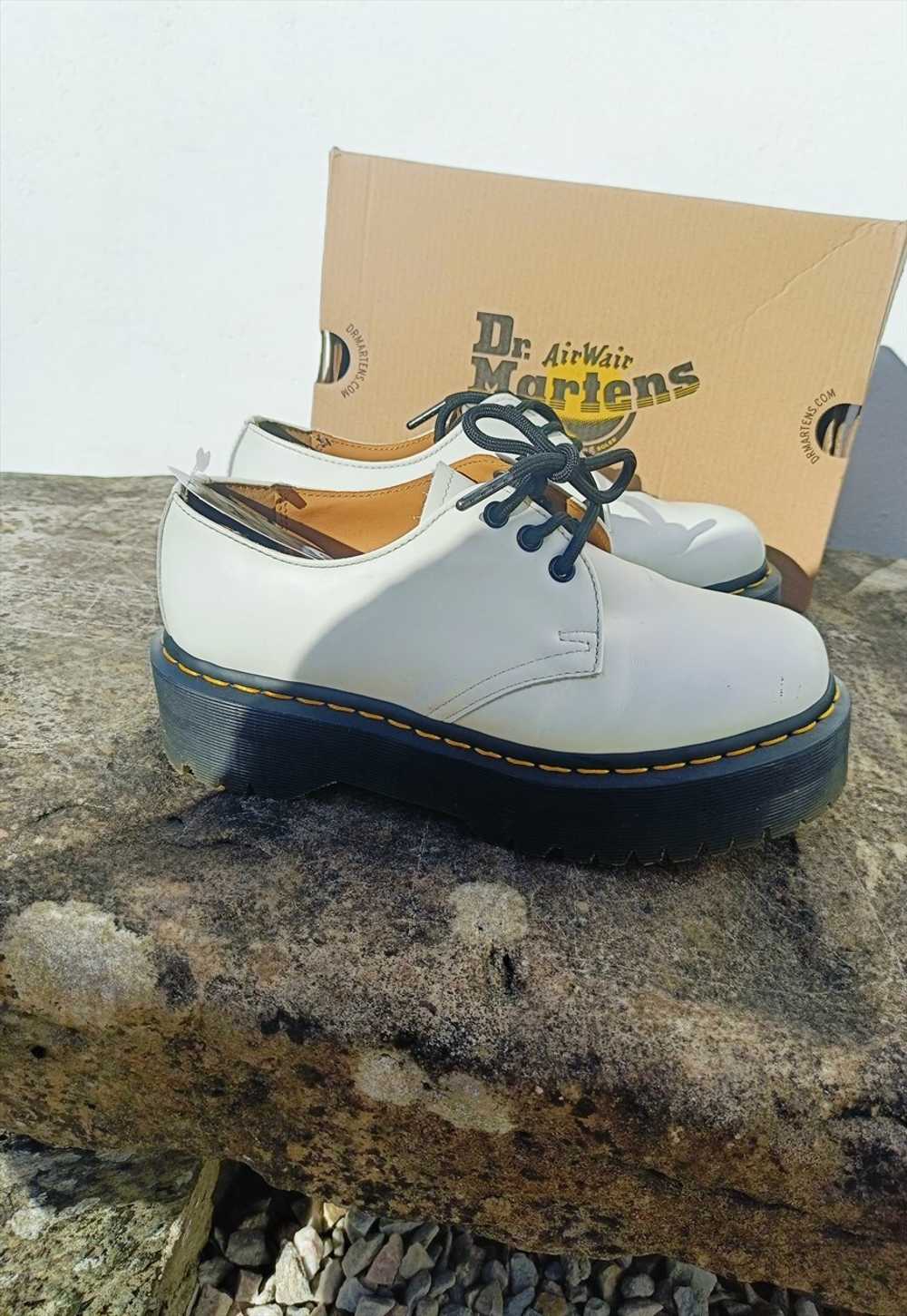 Dr Marten White Patent Leather Quad Platform Shoes - image 2