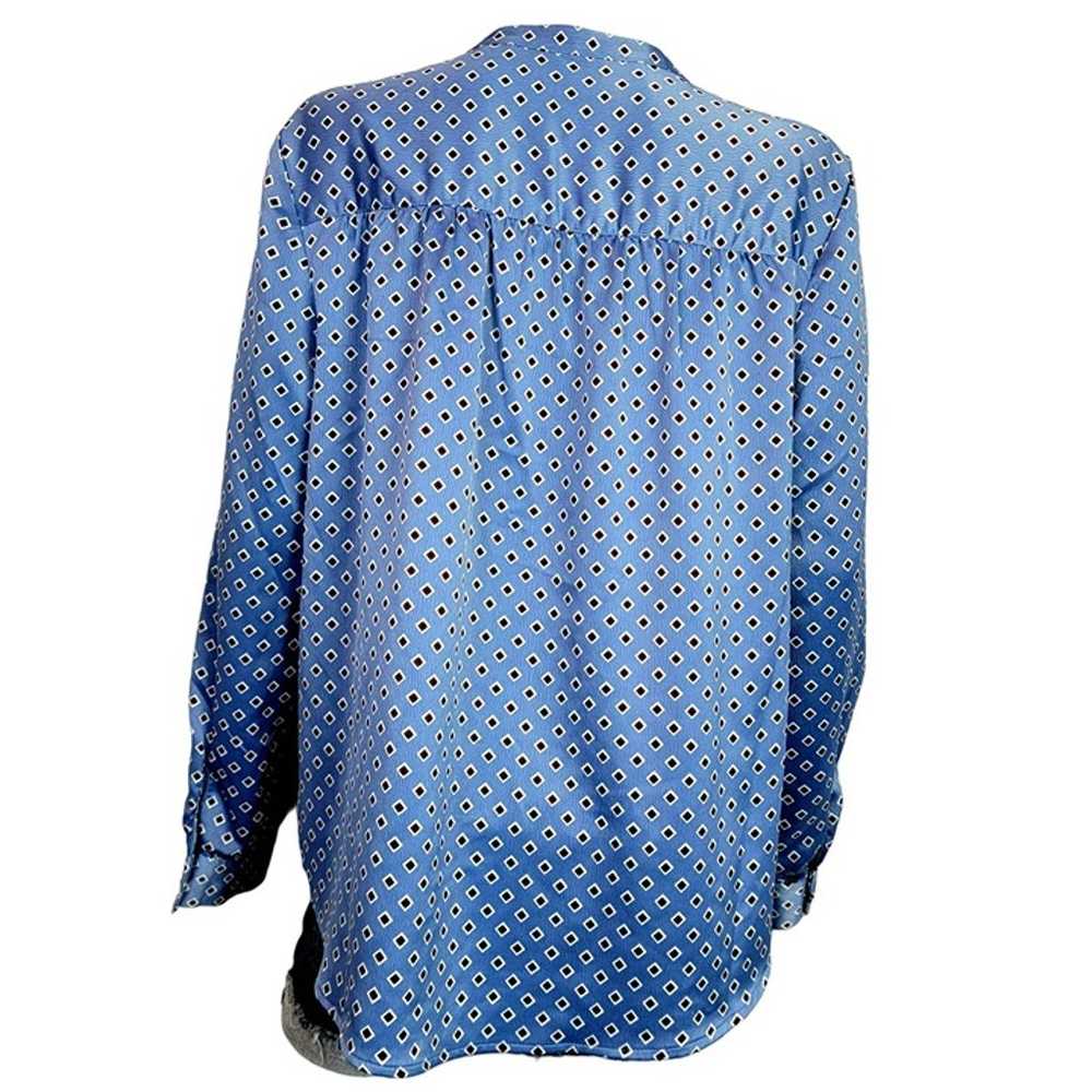 Vintage Y2K Mod Retro Shirt Top Women Medium Blue… - image 3