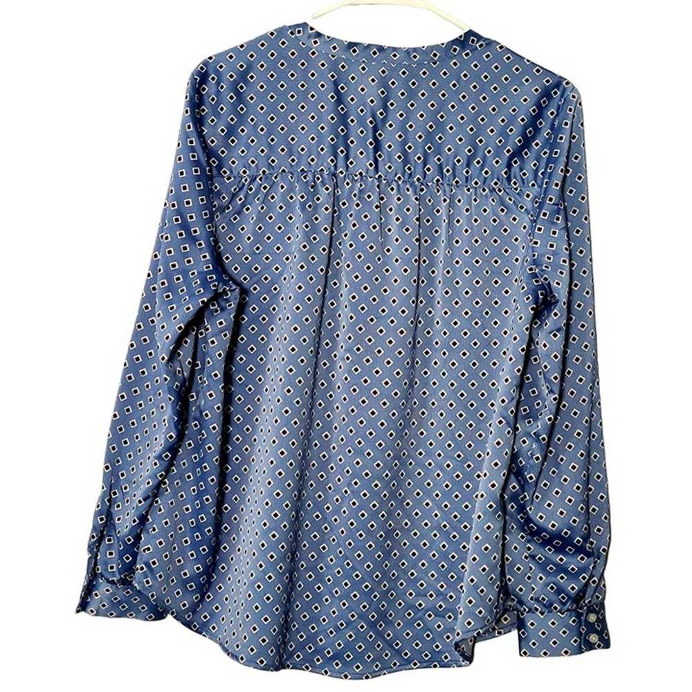 Vintage Y2K Mod Retro Shirt Top Women Medium Blue… - image 5