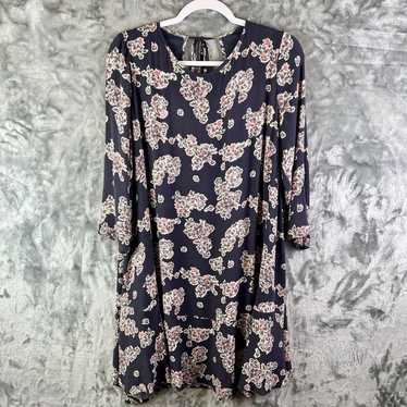 Andree By Unit Grey Pink Floral Shift Dress Size L