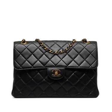 Black Chanel Jumbo Classic Lambskin Single Flap Ba