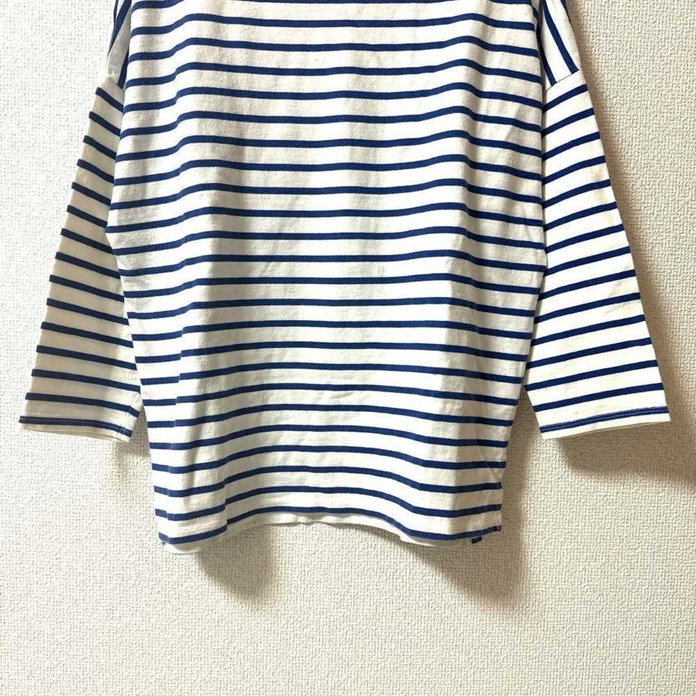 Relvie Border T-shirt Cut Sew Boat Neck 3/4 Sleev… - image 5