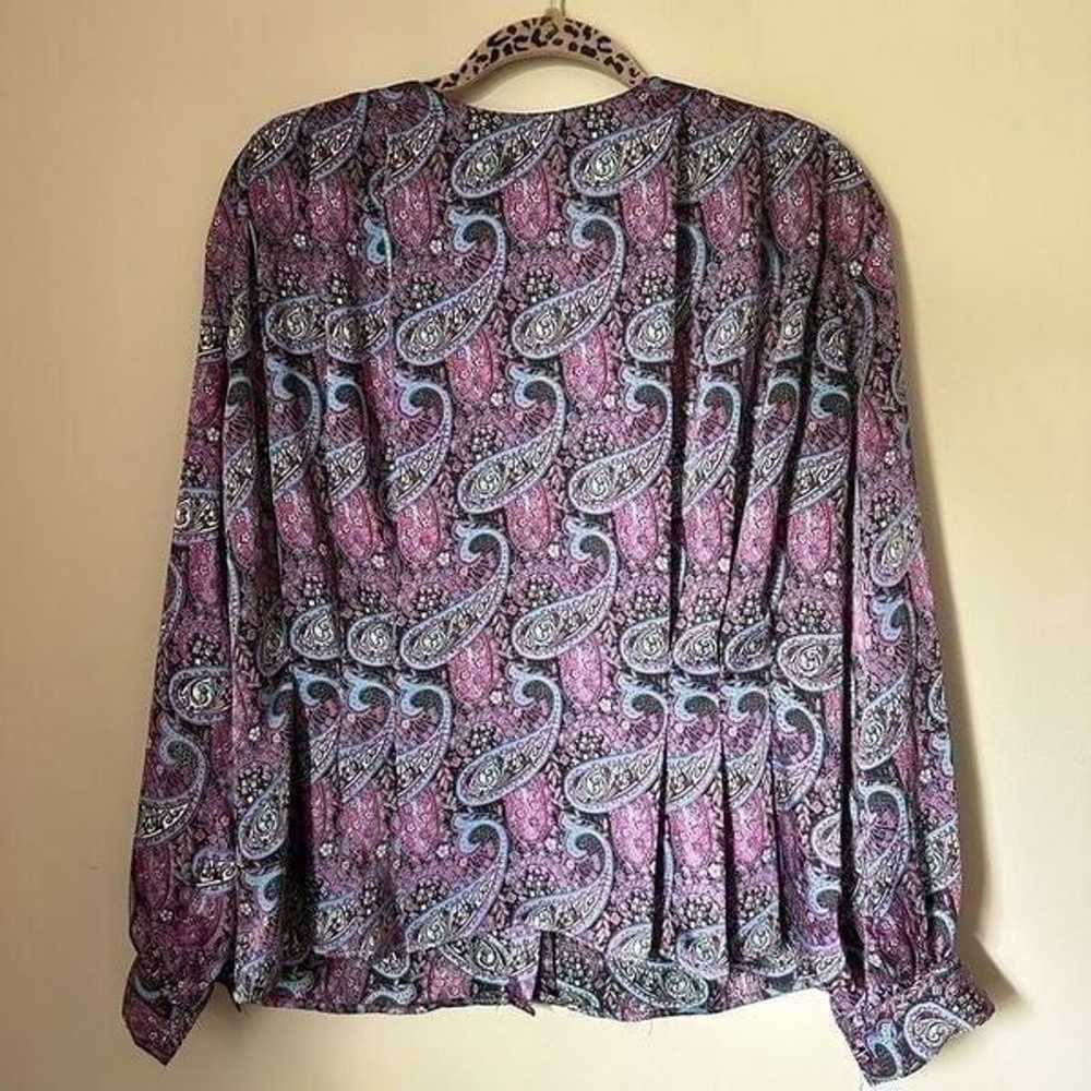 Vintage Tess Paris Milano Purple/Pink Paisley Pri… - image 8