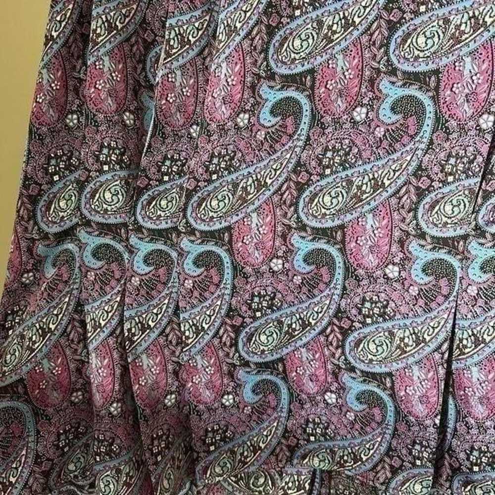 Vintage Tess Paris Milano Purple/Pink Paisley Pri… - image 9