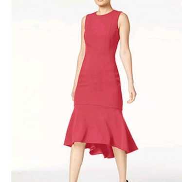 Calvin Klein High Low Flounce Hem Sleeveless Red … - image 1