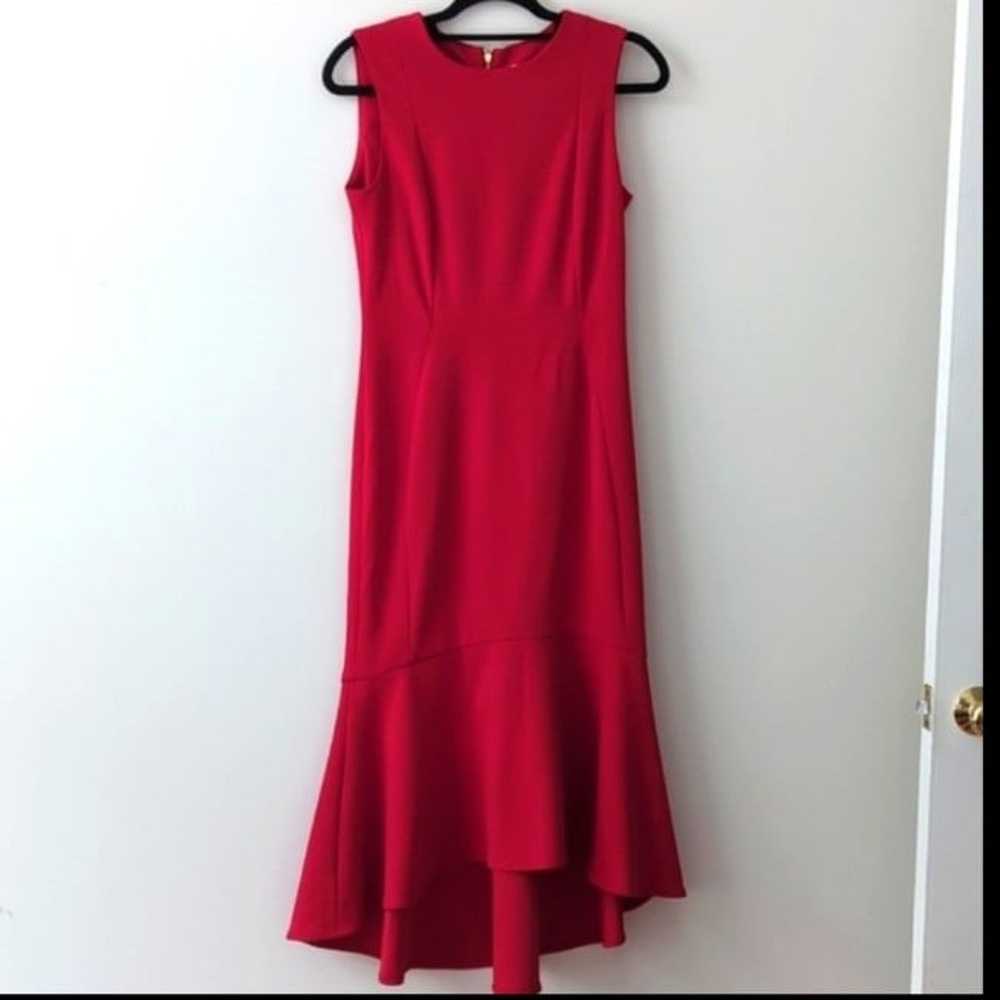 Calvin Klein High Low Flounce Hem Sleeveless Red … - image 2