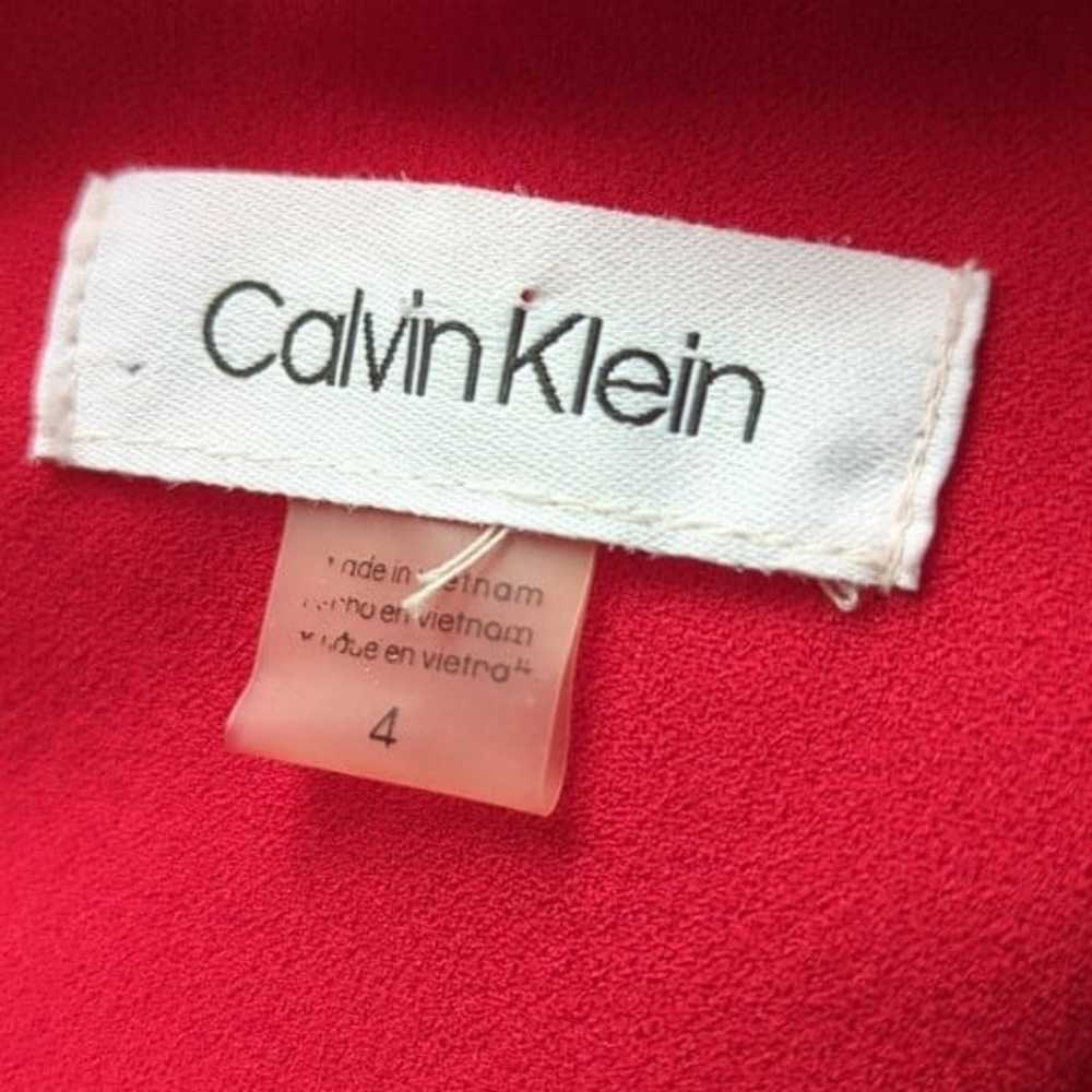 Calvin Klein High Low Flounce Hem Sleeveless Red … - image 5