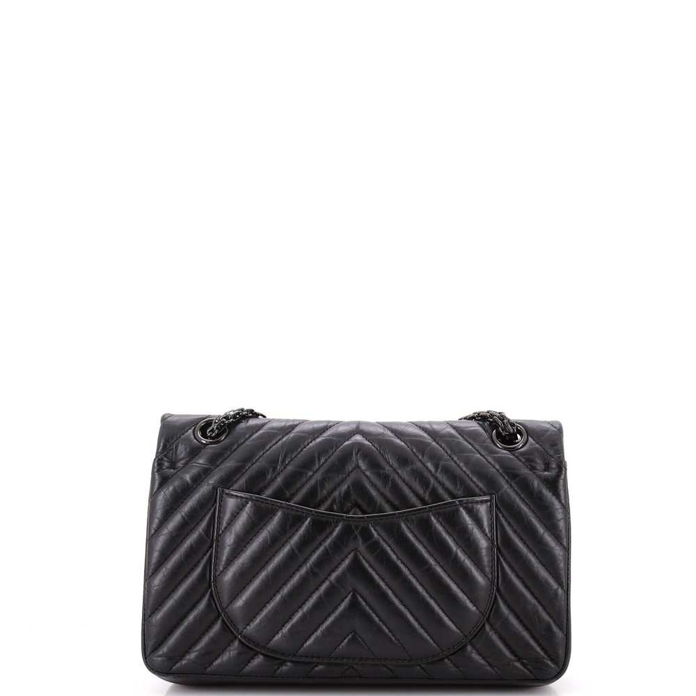 CHANEL So Black Reissue 2.55 Flap Bag Chevron Age… - image 3