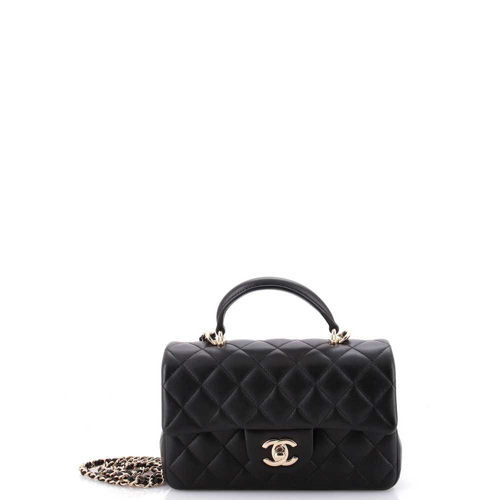 CHANEL Classic Single Flap Top Handle Bag Quilted… - image 1