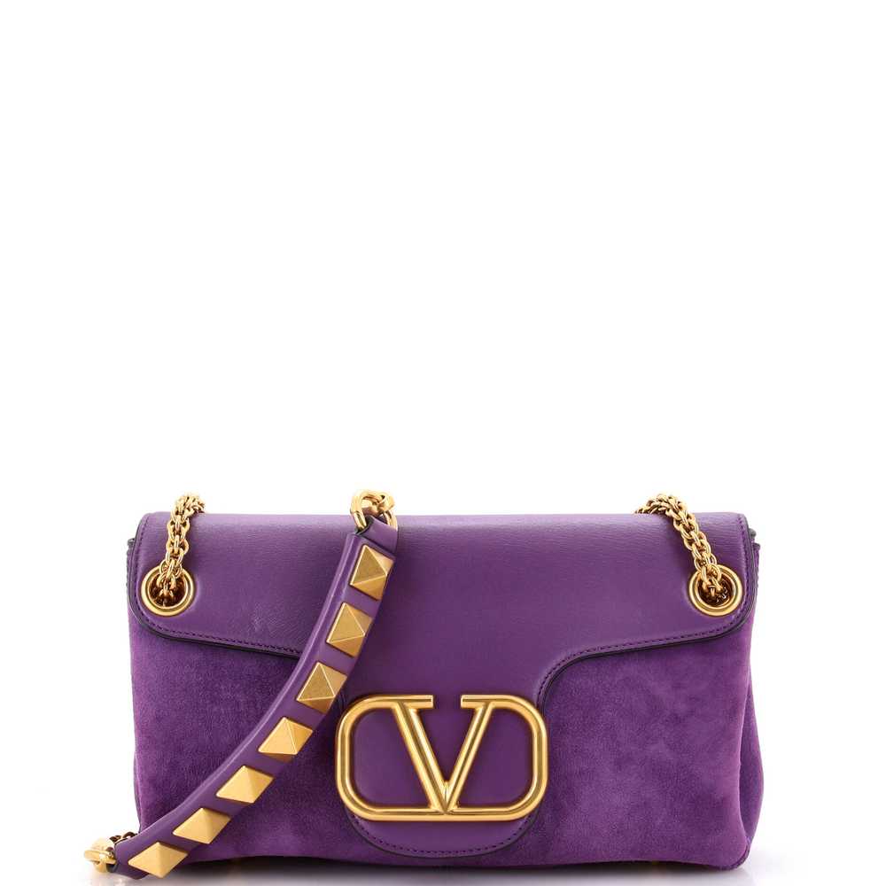 VALENTINO GARAVANI Stud Sign Shoulder Bag Leather… - image 1