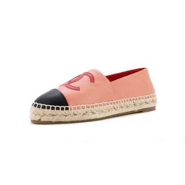 CHANEL Women's CC Cap Toe Espadrilles Leather