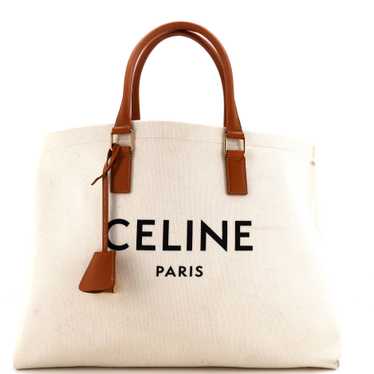 CELINE Horizontal Cabas Tote Canvas with Leather