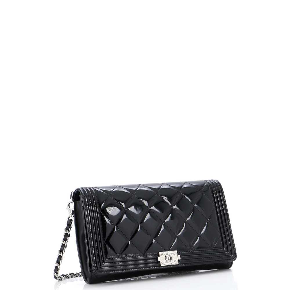 CHANEL Boy Wallet on Short Chain Quilted Patent - image 3