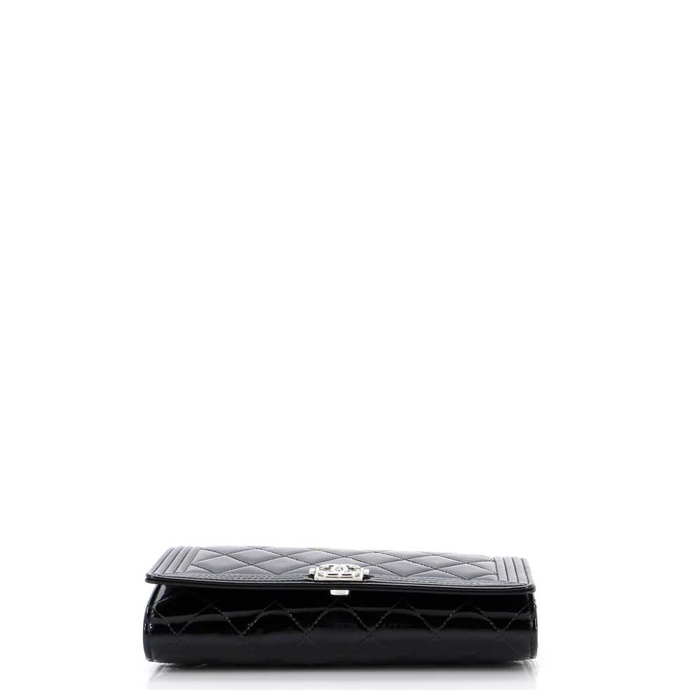 CHANEL Boy Wallet on Short Chain Quilted Patent - image 5