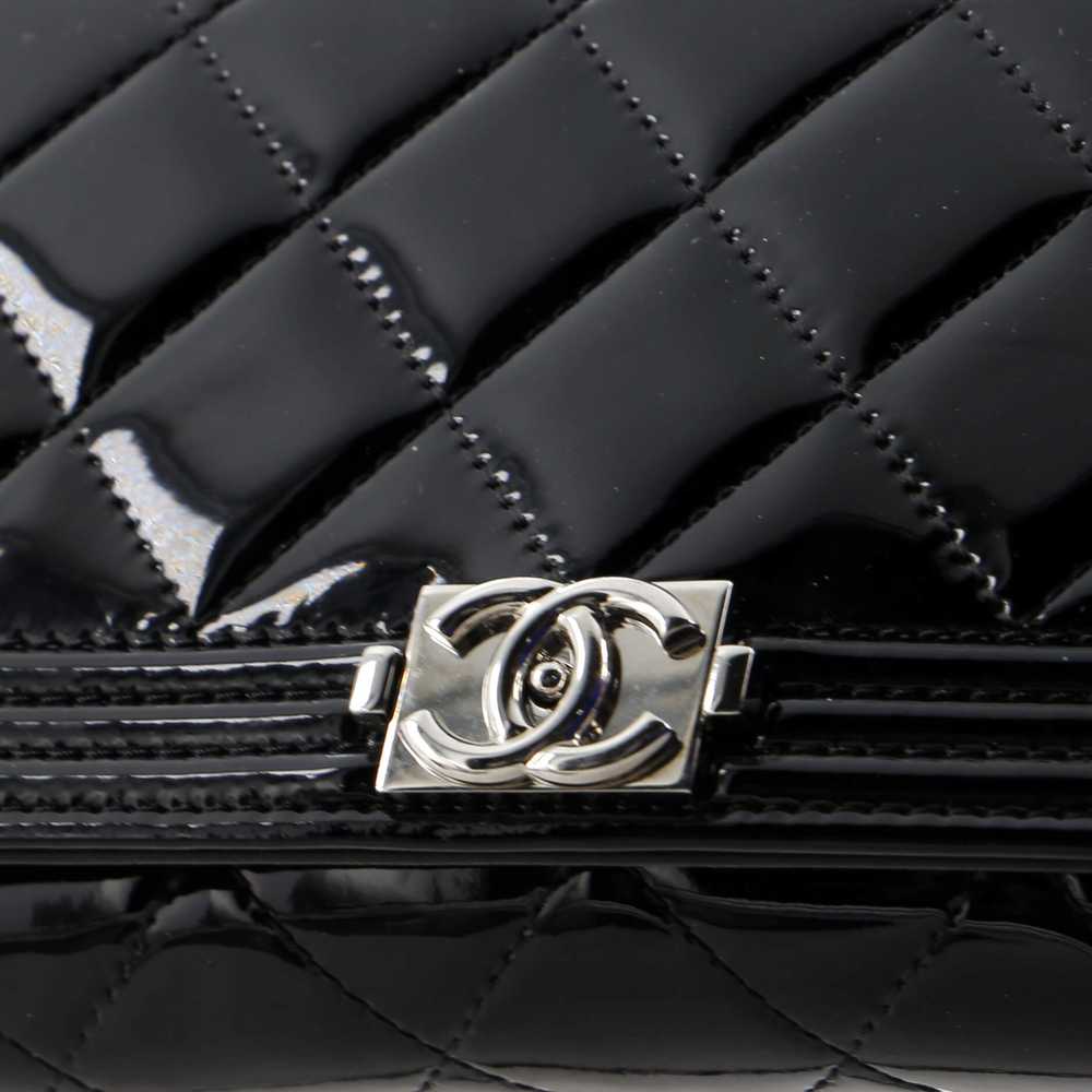 CHANEL Boy Wallet on Short Chain Quilted Patent - image 6