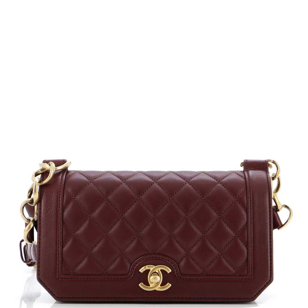 CHANEL Chain Link Full Flap Bag Quilted Grained C… - image 1