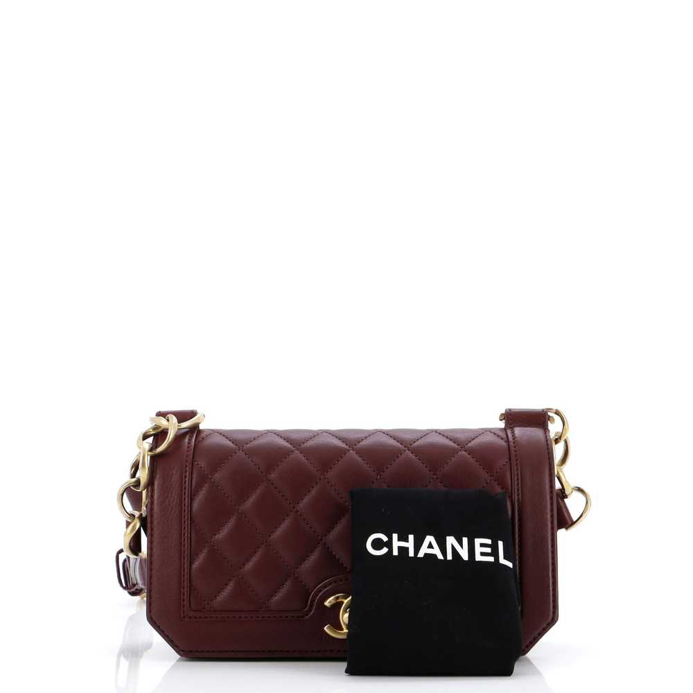 CHANEL Chain Link Full Flap Bag Quilted Grained C… - image 2