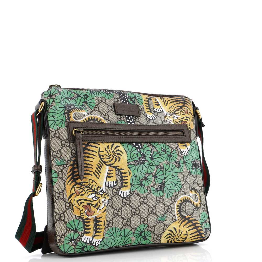 GUCCI Front Zip Messenger Bengal Print GG Coated … - image 2