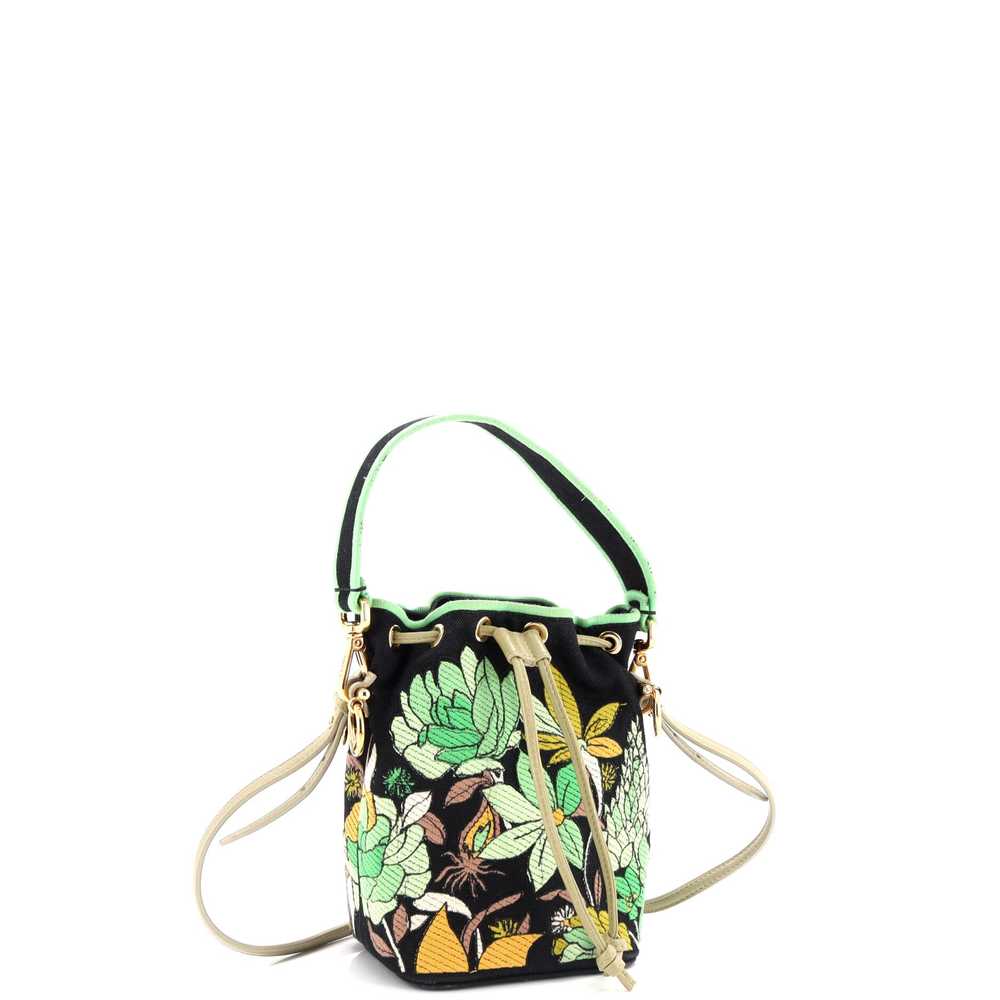 FENDI Mon Tresor Bucket Bag Embroidered Canvas Mi… - image 2