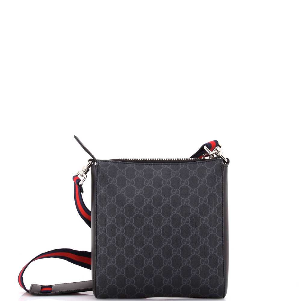 GUCCI Web Strap Front Zip Messenger Bag GG Coated… - image 3