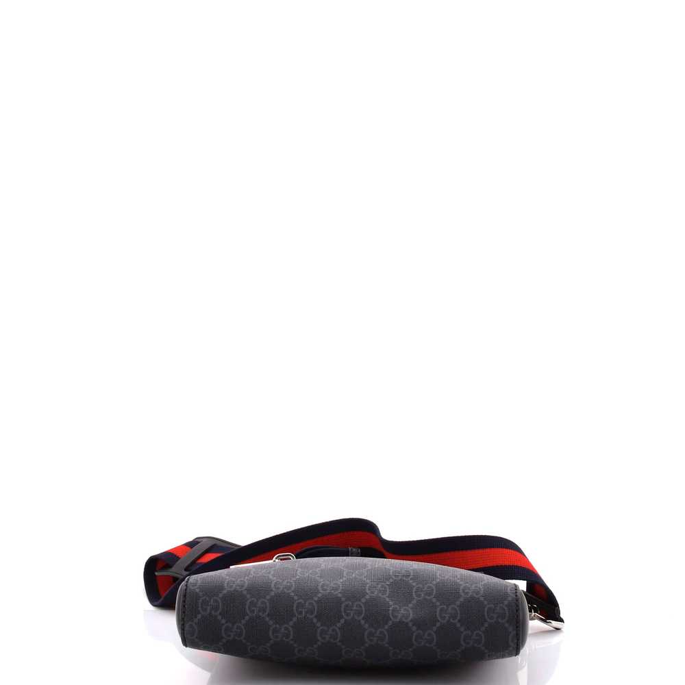 GUCCI Web Strap Front Zip Messenger Bag GG Coated… - image 4