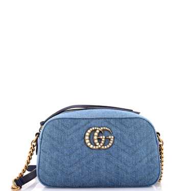 GUCCI Pearly GG Marmont Shoulder Bag Matelasse Den