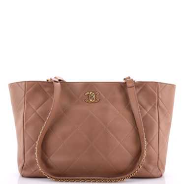 CHANEL Turnlock CC Chain Shopping Tote Quilted La… - image 1