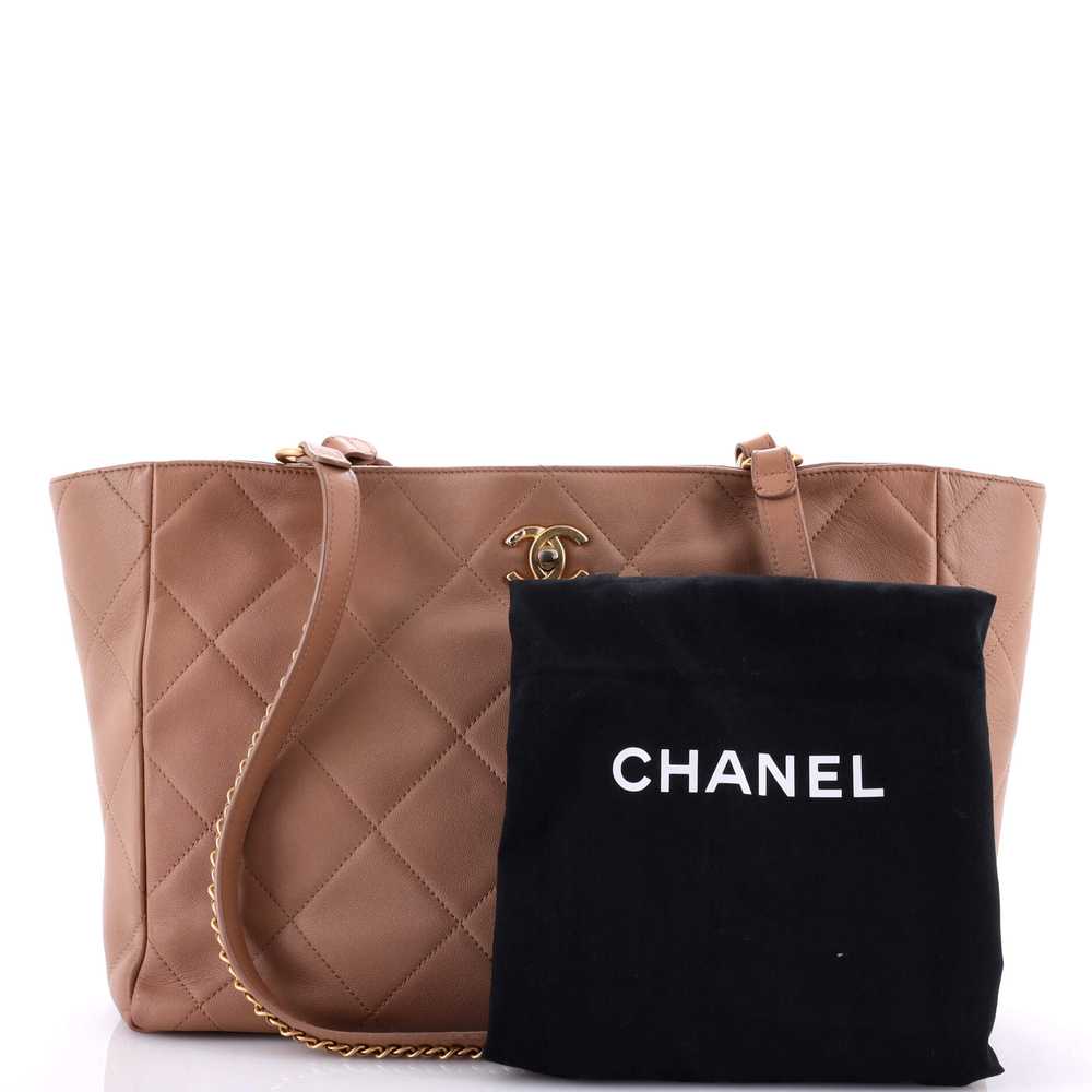 CHANEL Turnlock CC Chain Shopping Tote Quilted La… - image 2