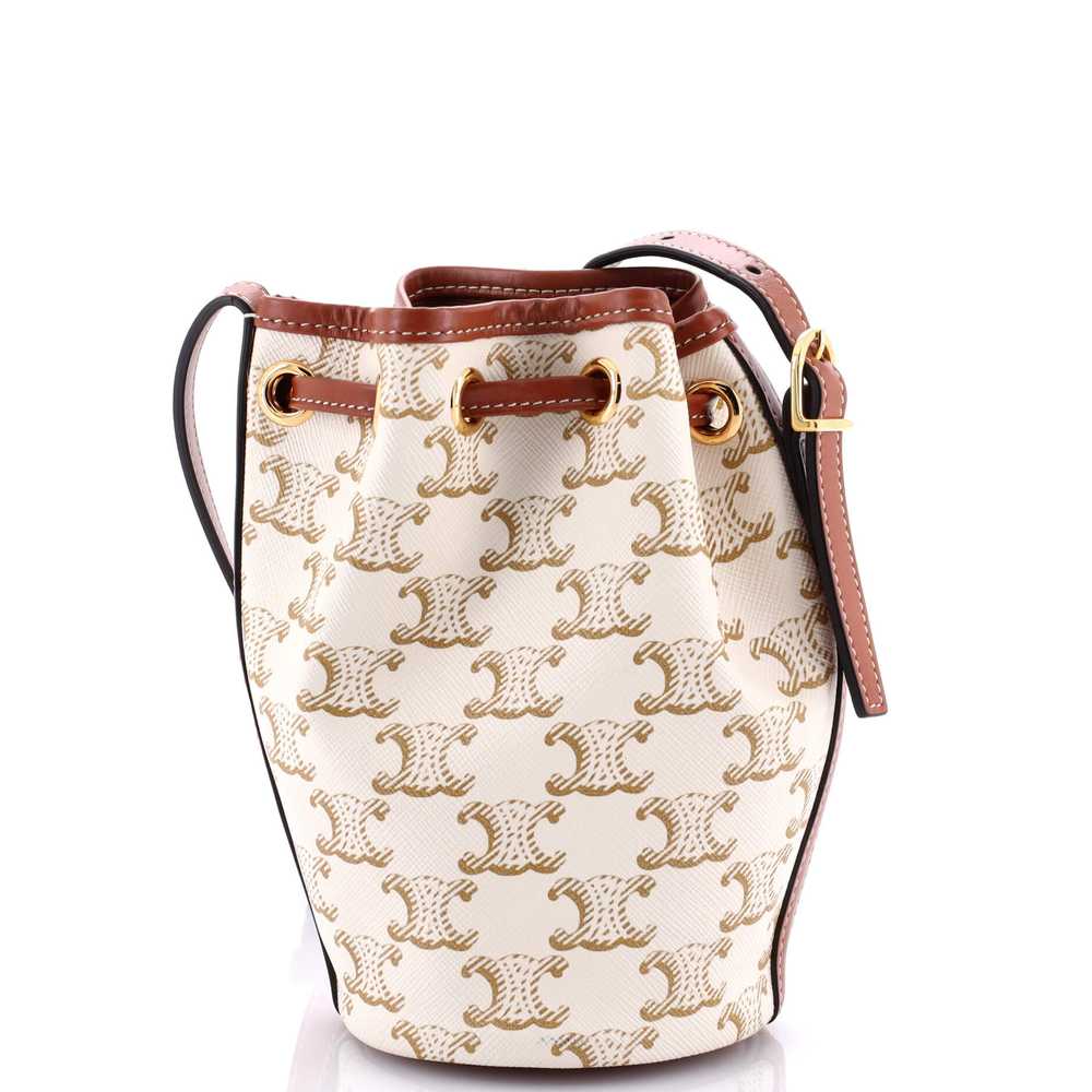 CELINE Drawstring Bucket Bag Triomphe Coated Canv… - image 3