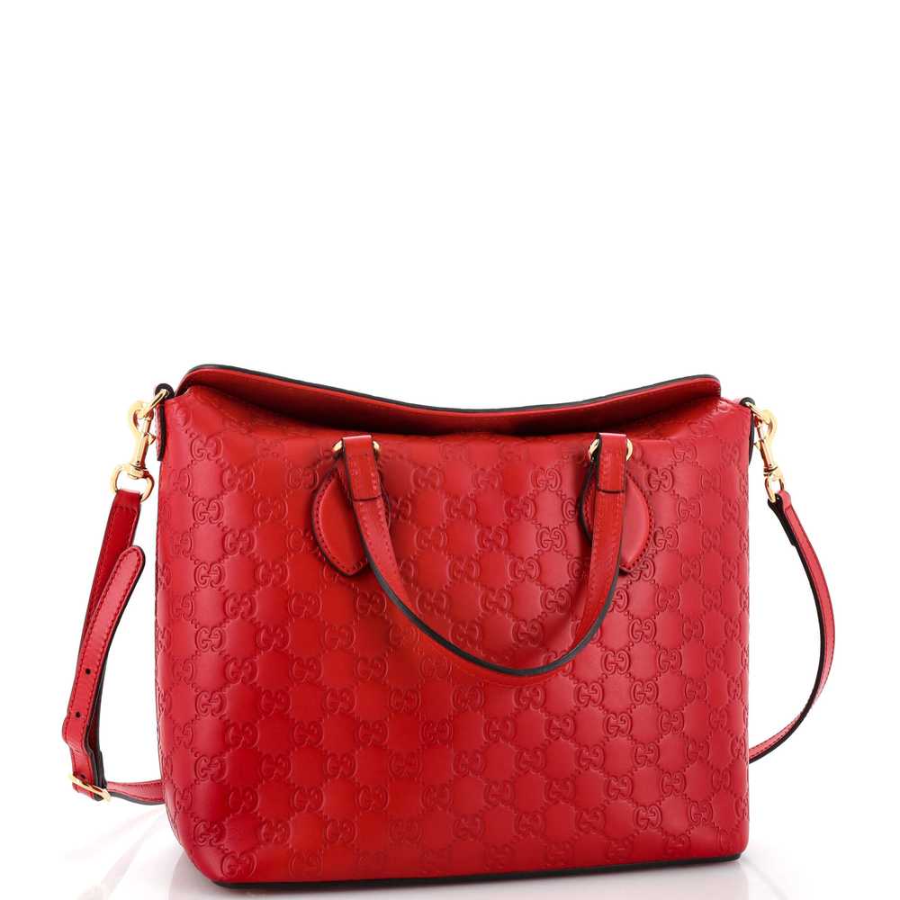 GUCCI Signature Fold Over Tote Guccissima Leather… - image 2