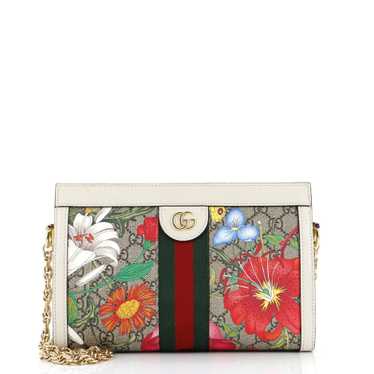 GUCCI Ophidia Chain Shoulder Bag Flora GG Coated C