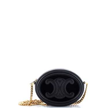 CELINE Triomphe Oval Chain Crossbody Bag Velvet an