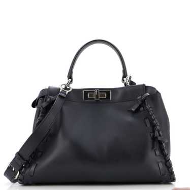 FENDI Bow Peekaboo Bag Whipstitch Leather Regular