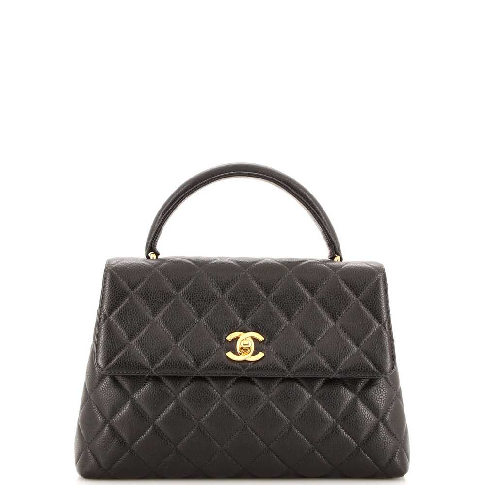 CHANEL Vintage Classic Top Handle Flap Bag Quilte… - image 1