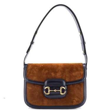 GUCCI Horsebit 1955 Shoulder Bag Corduroy Small