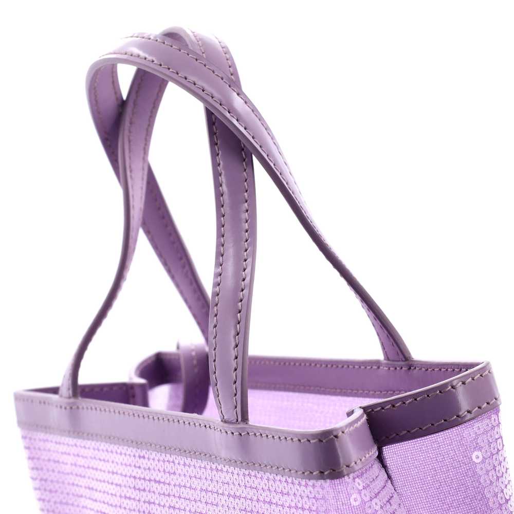 PRADA Logo Open Tote Sequined Mesh Small - image 7