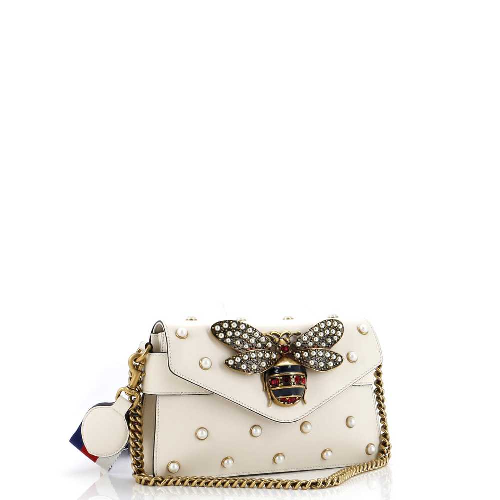 GUCCI Broadway Pearly Bee Shoulder Bag Embellishe… - image 2