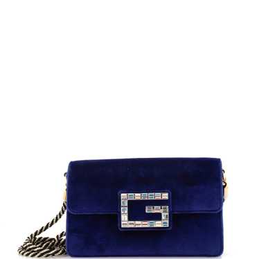 GUCCI G Broadway Shoulder Bag Velvet with Crystals